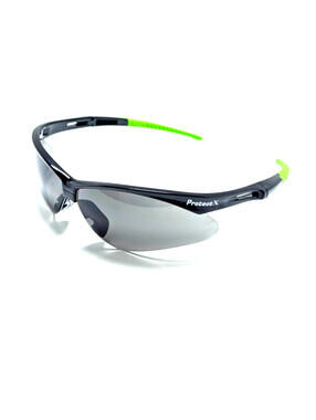 ProtectX Z87+ Gray UV Protective Black Green Wraparound Men’s Safety Sunglasses
